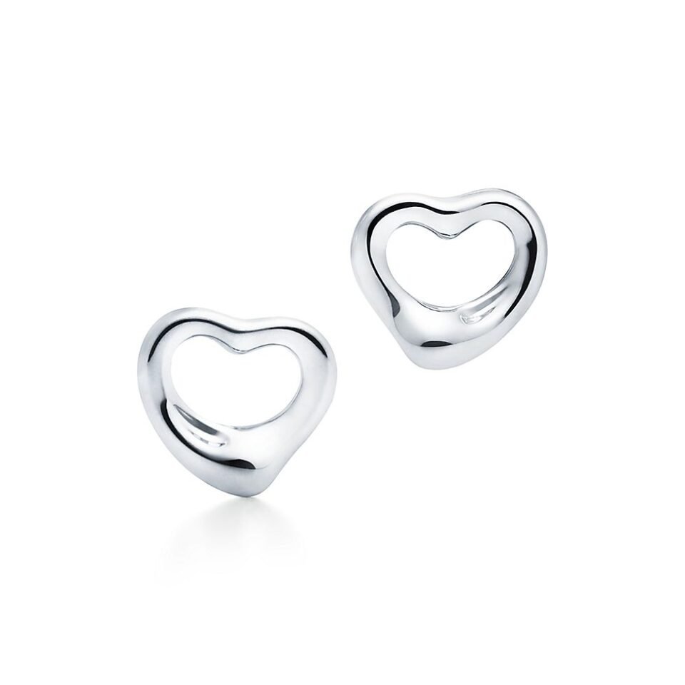 Tiffany Elsa Peretti ®  Series Open Heart Earrings Solid Silver S925