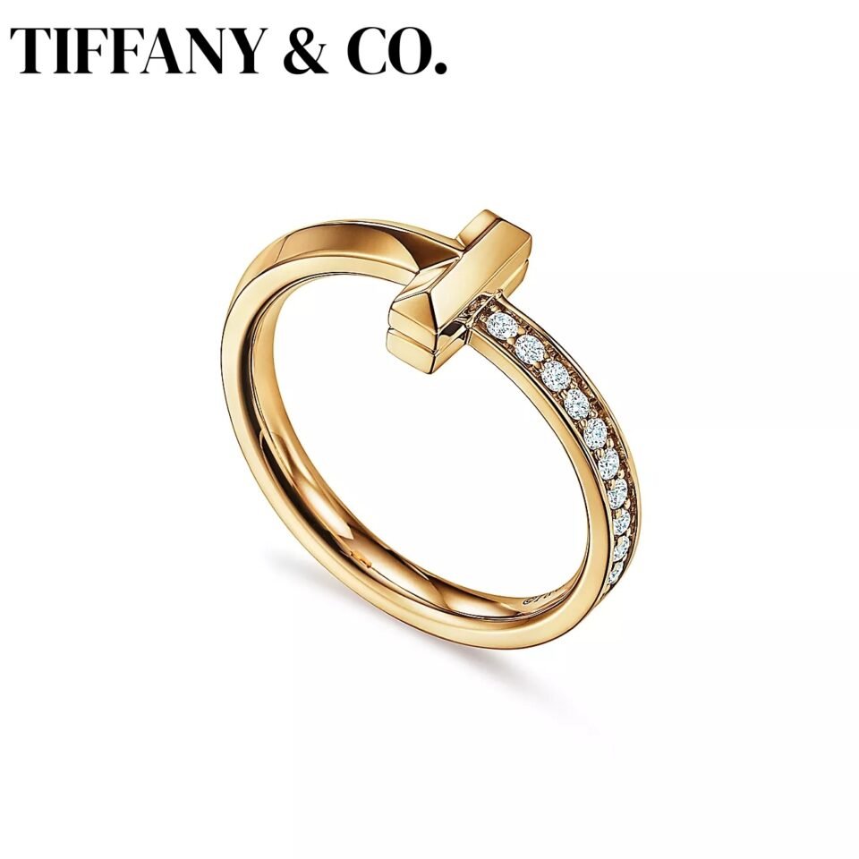 Tiffany T Series T1 Diamond Set Rings Gold