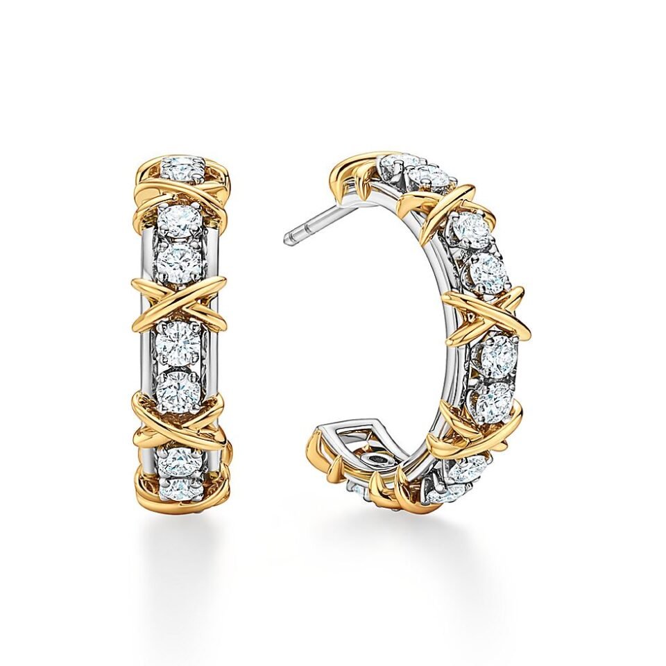 Tiffany Sixteen Stone Series Circular Earrings Set with Diamonds