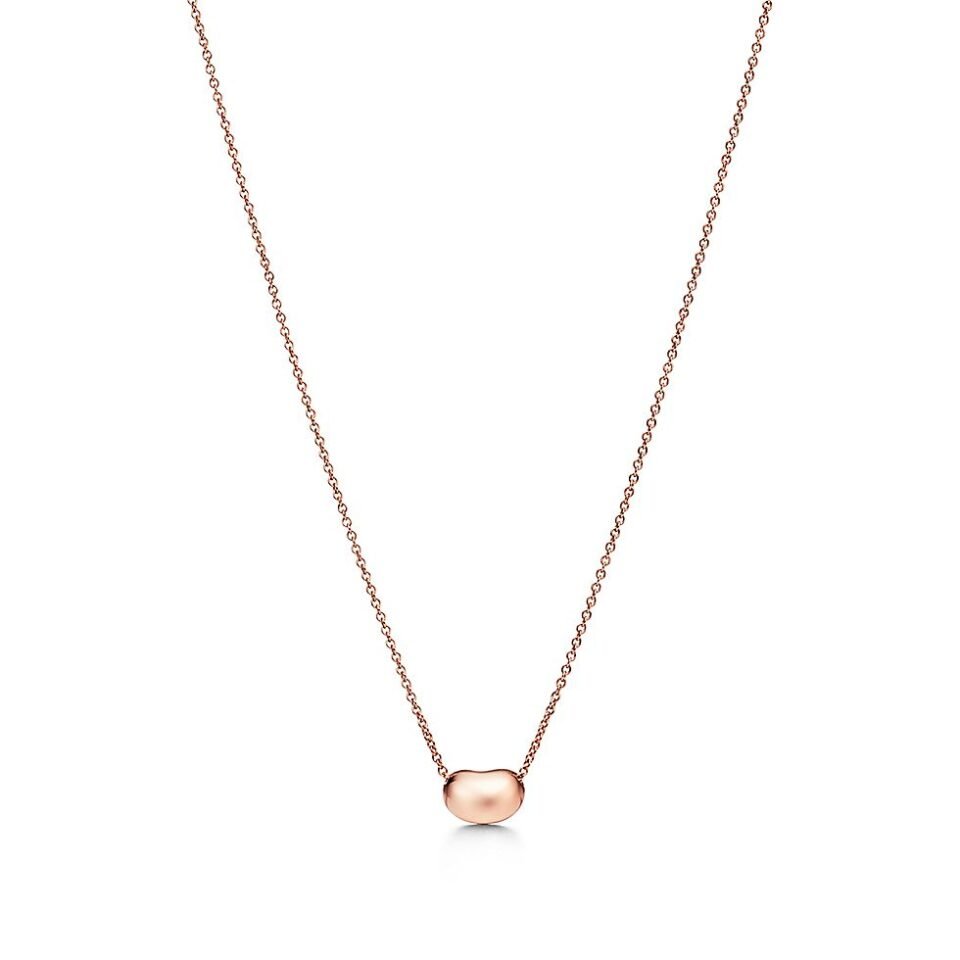 Tiffany Elsa Peretti ® Series Bean Design Necklace Rose Gold