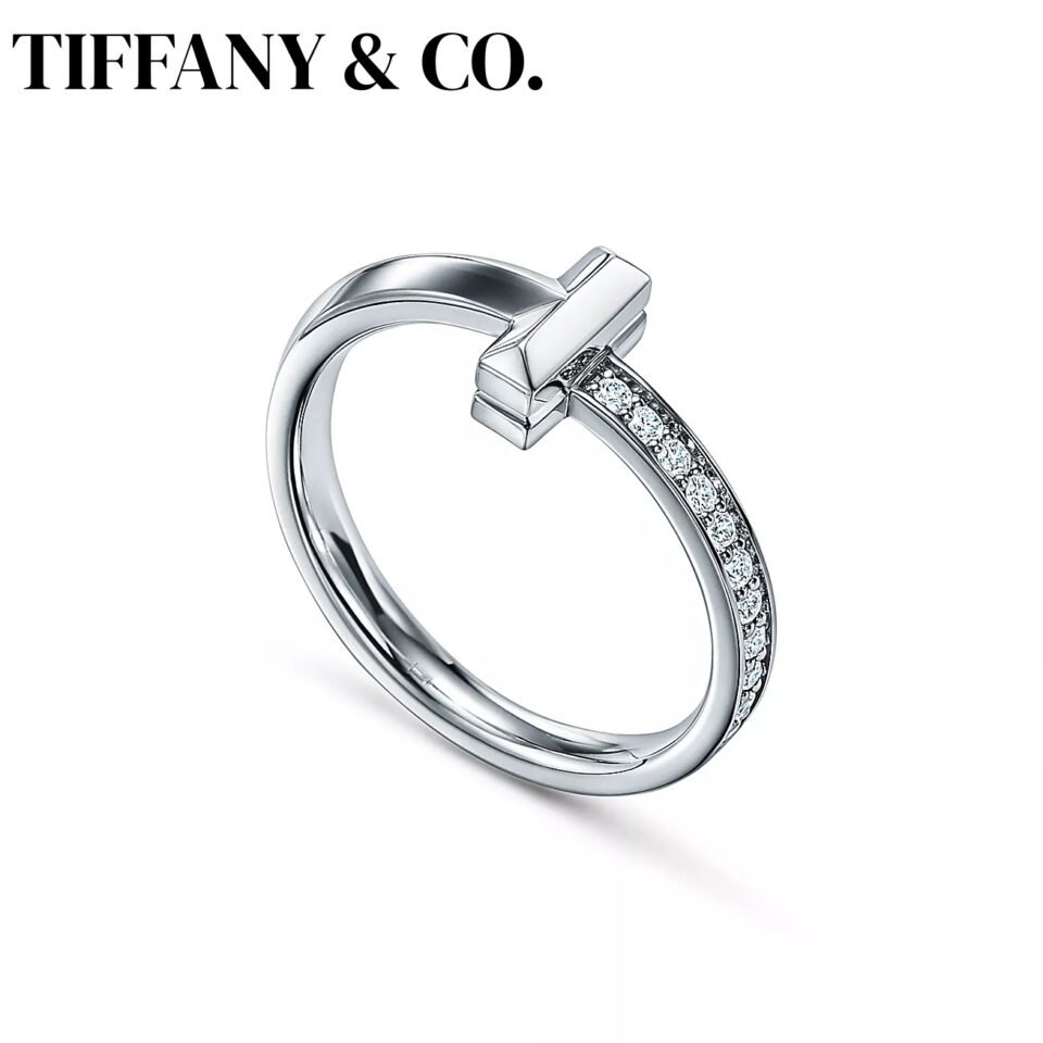 Tiffany T Series T1 Diamond Set Rings S925 Sterling Silver