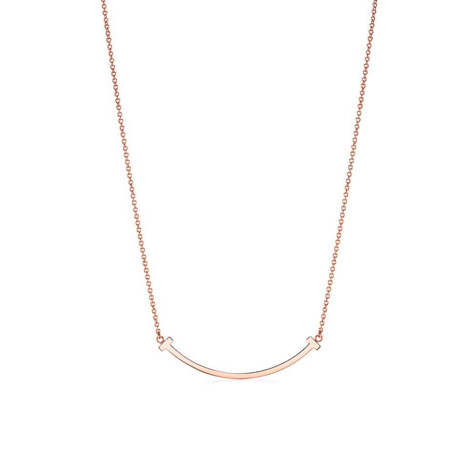 Tiffany T Series Smile Necklace Pure Silver S925 Light Luxury Style Gift