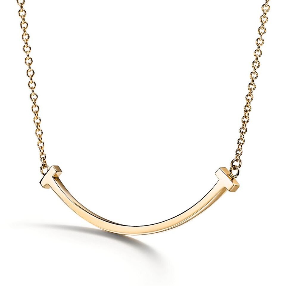 Tiffany T Series Smile Necklace Pure Silver S925 Light Luxury Style Gift