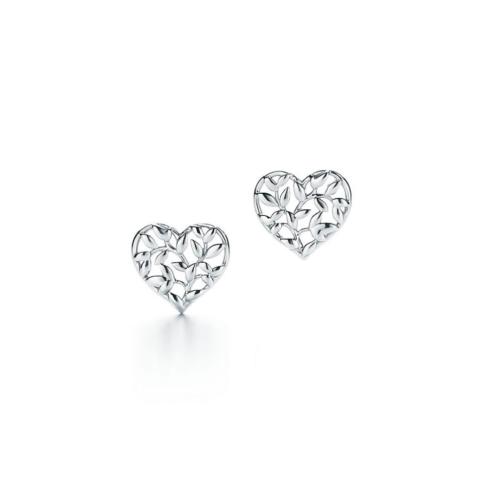 Tiffany Paloma Picasso ®  Olive Leaf heart-shaped earrings in pure silver S925 series