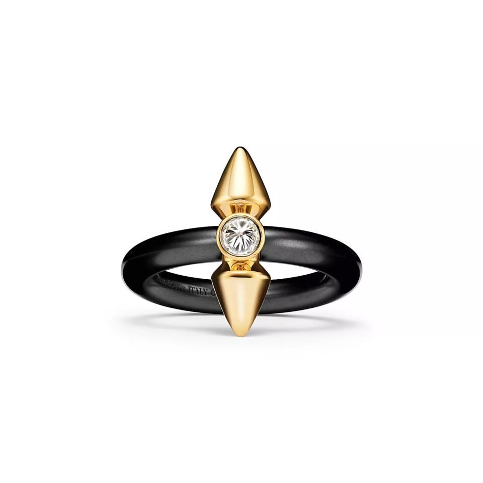 Tiffany Titan by Pharrell Williams Series rings with gold and diamonds