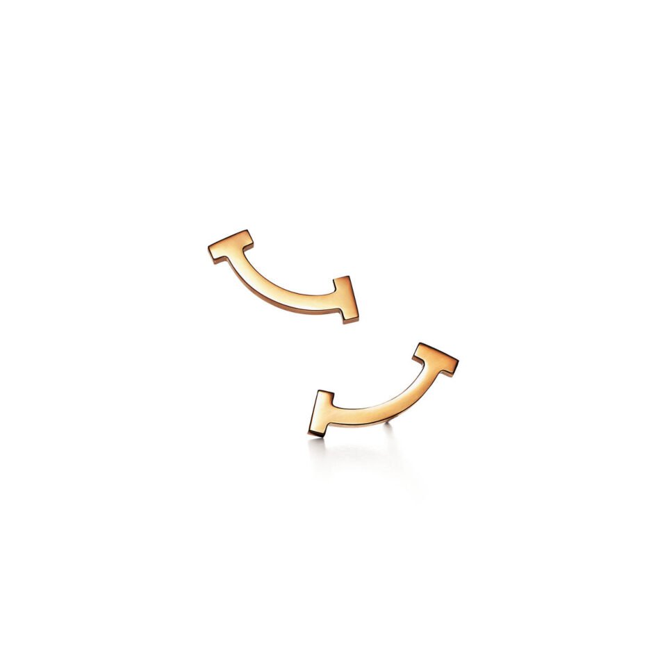 Tiffany T series smiling earrings in gold