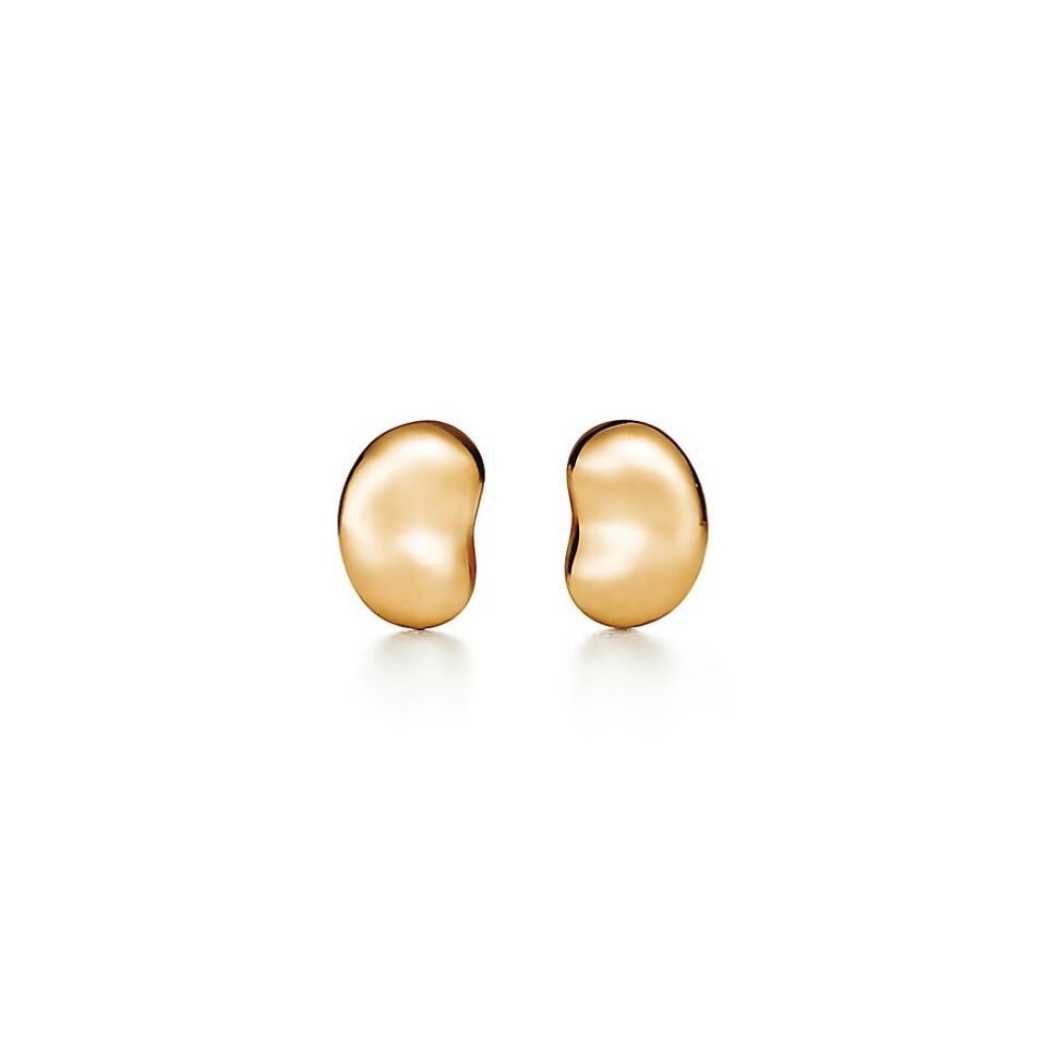 Tiffany Elsa Peretti ®  Series Bean Design Earrings Gold