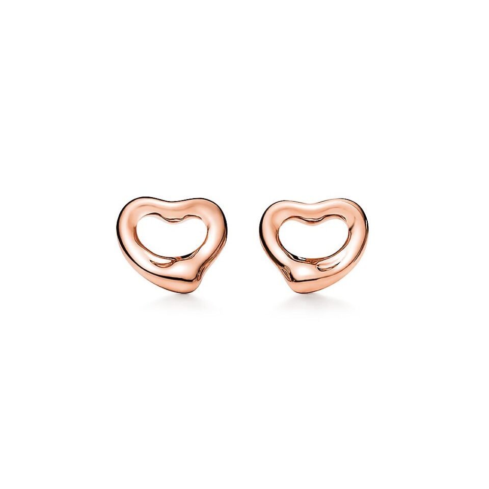 Tiffany Elsa Peretti ®  Series Open Heart Earrings Rose Gold