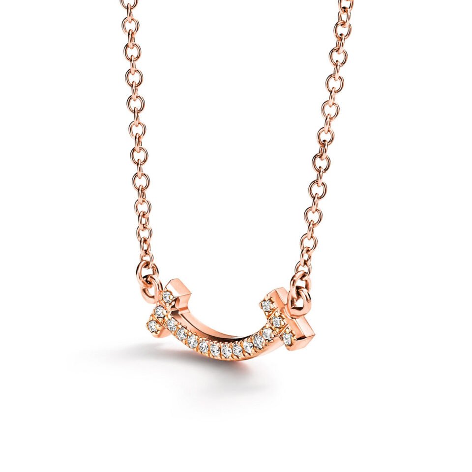Tiffany T Series Mini Smile Necklace with Diamond