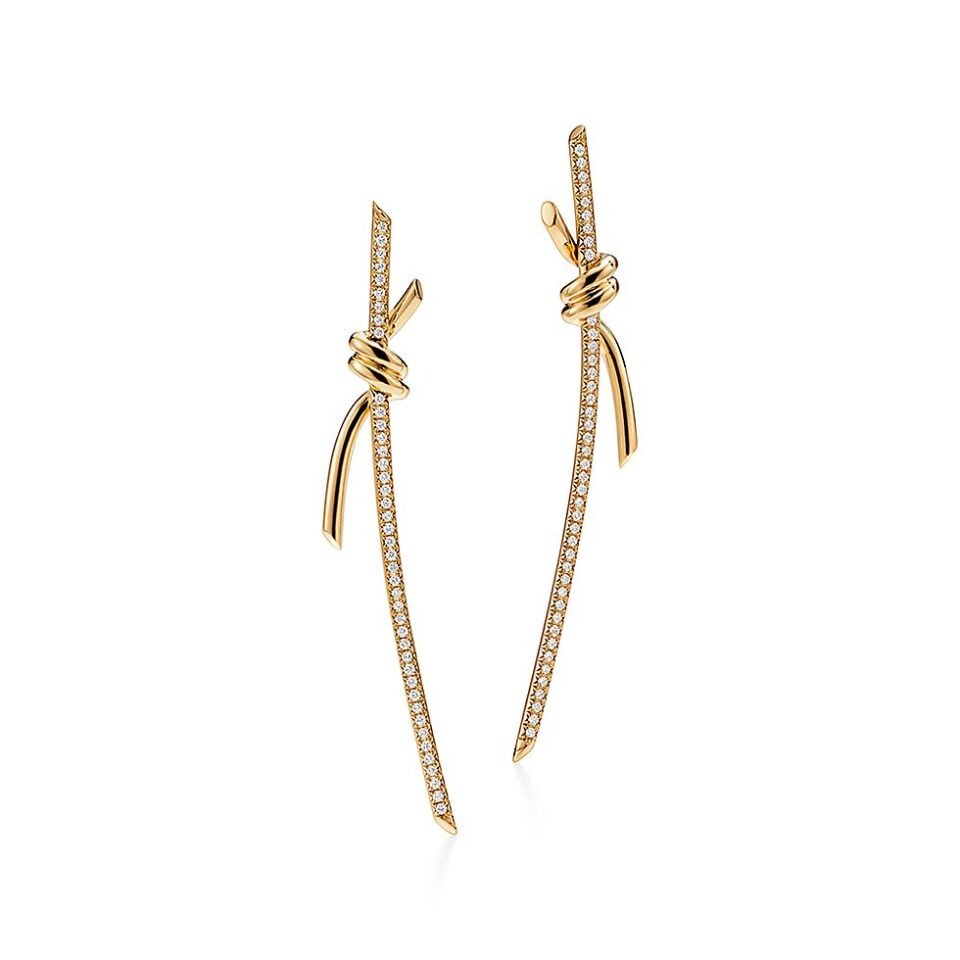Tiffany Knot series earrings in gold