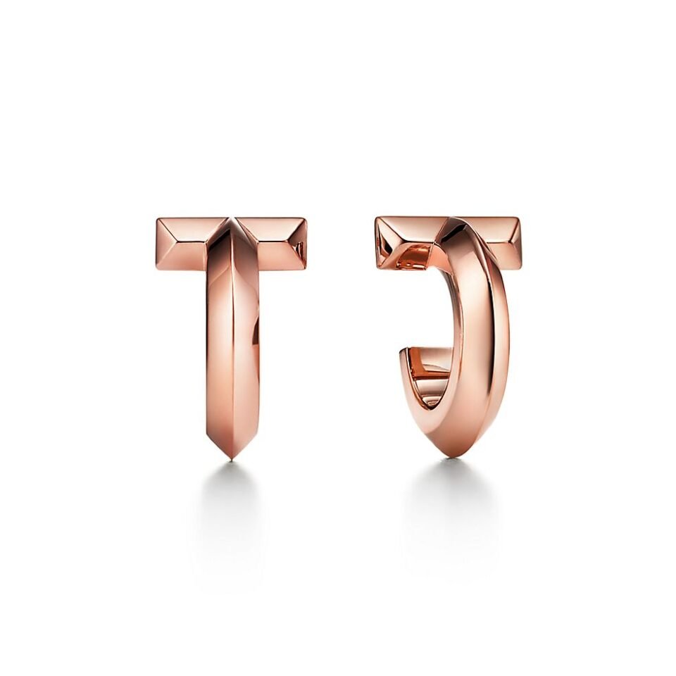 Tiffany T Series T1 Ring Earrings Rose Gold