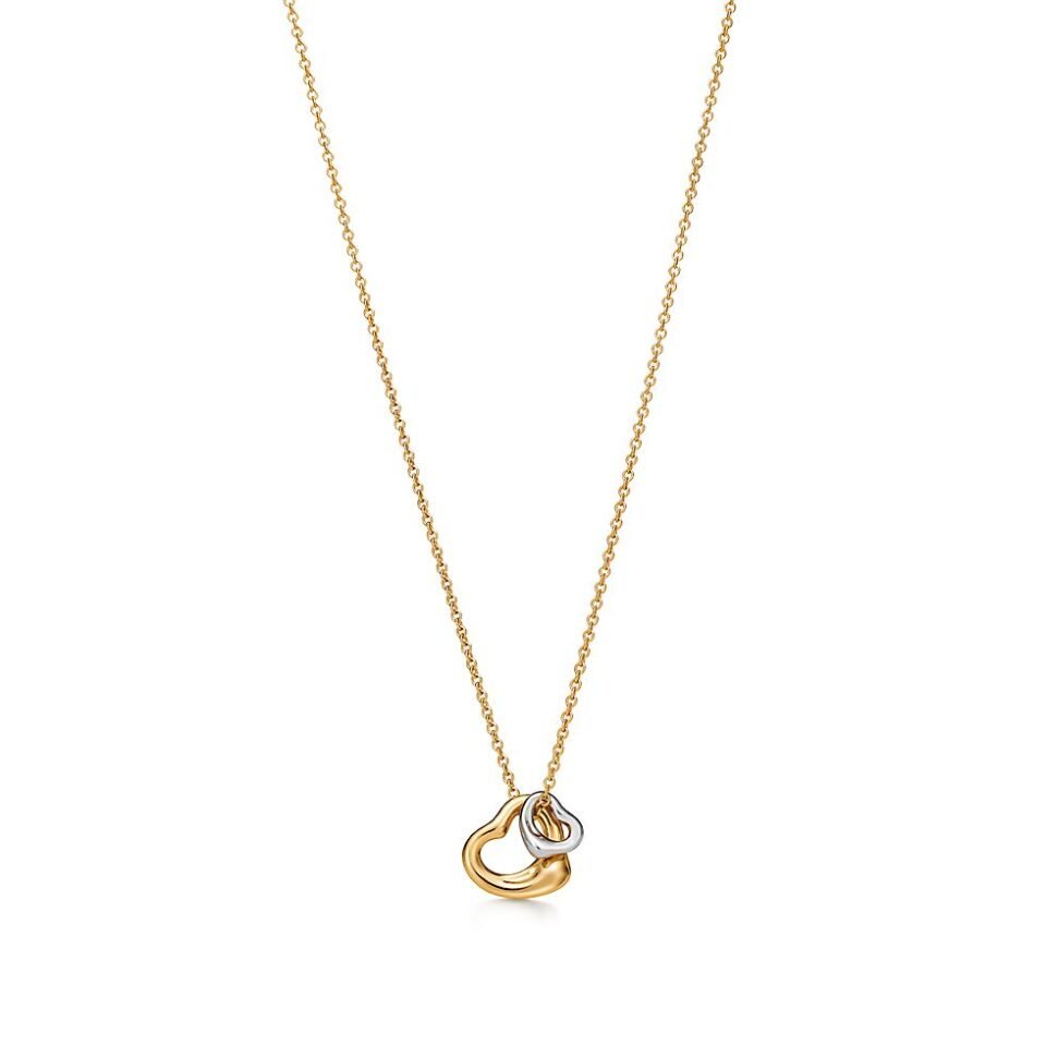 Tiffany Elsa Peretti ®  Series Open Heart Necklace Solid Silver S925 Gold