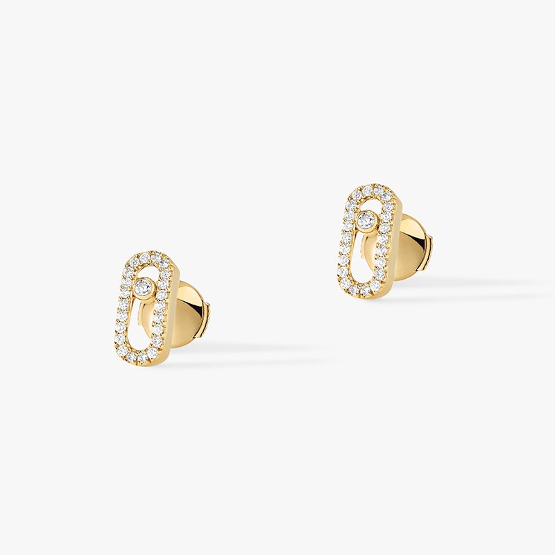 Messika Move Uno Diamond Earrings With Gold