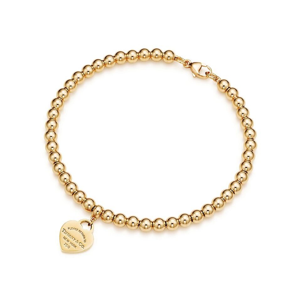 Return to Tiffany ™  Heart Tag Bead Bracelet 18K Gold, 4mm