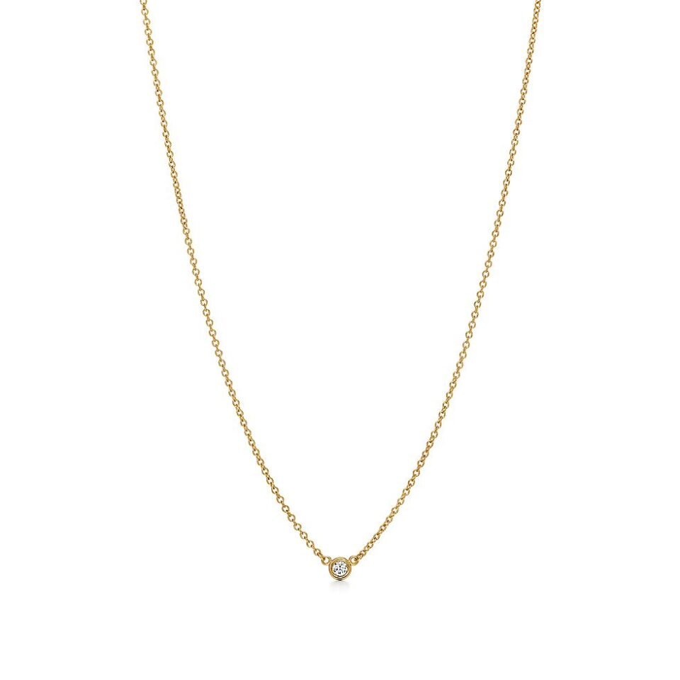 Tiffany Elsa Peretti ®  Series Diamonds by the Yard ™  Single Diamond Necklace Gold