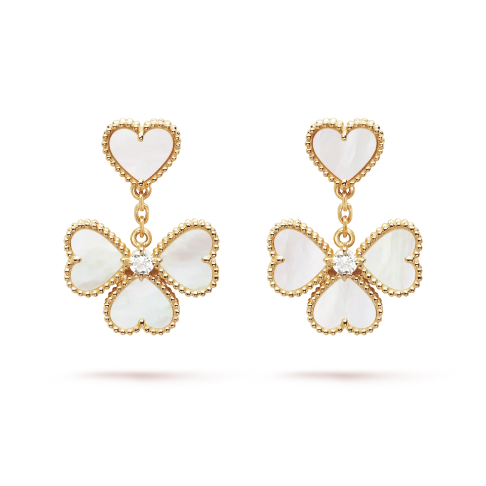 Van Cleef&Arpels Sweet Hearts Earrings Gold Mother of Pearl