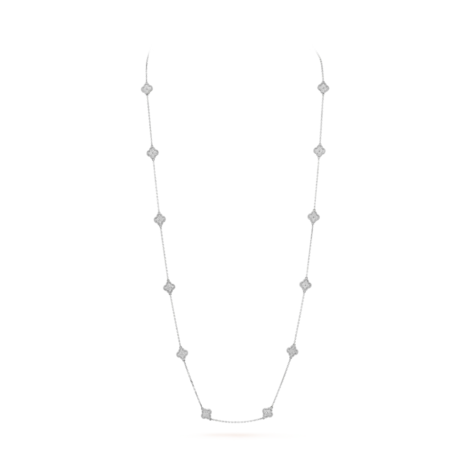 Van Cleef & Arpels Sweet Alhambra long necklace with 16 lucky four leaf patterns