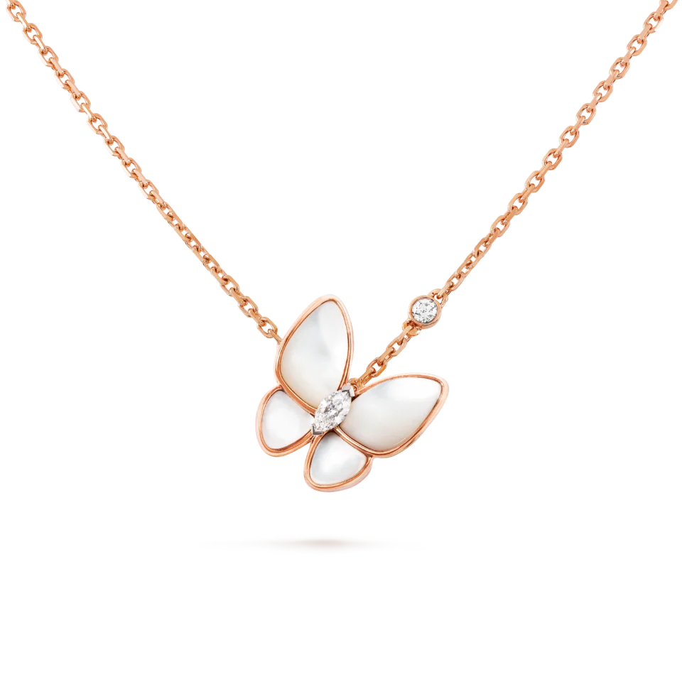 Van Cleef & Arpels Two Butterfly pendant necklace in rose gold