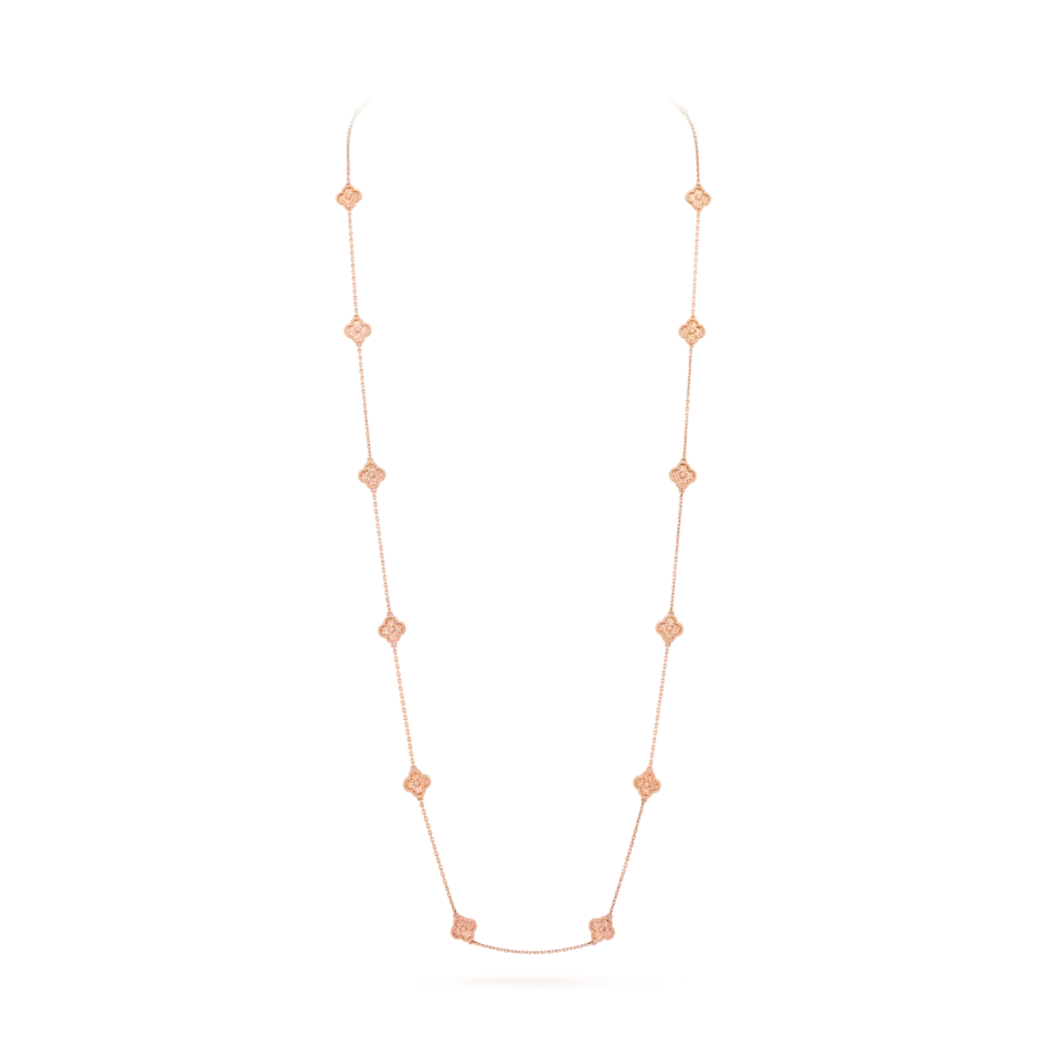 Van Cleef & Arpels Sweet Alhambra long necklace with 16 lucky four leaf patterns