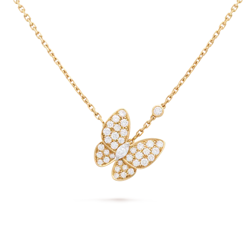 Van Cleef & Arpels Two Butterfly pendant necklace in gold
