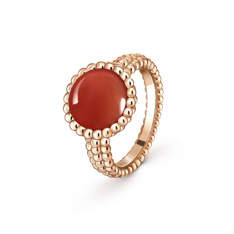 Van Cleef&Arpels Perl é e couriers ring rose gold, carnelian