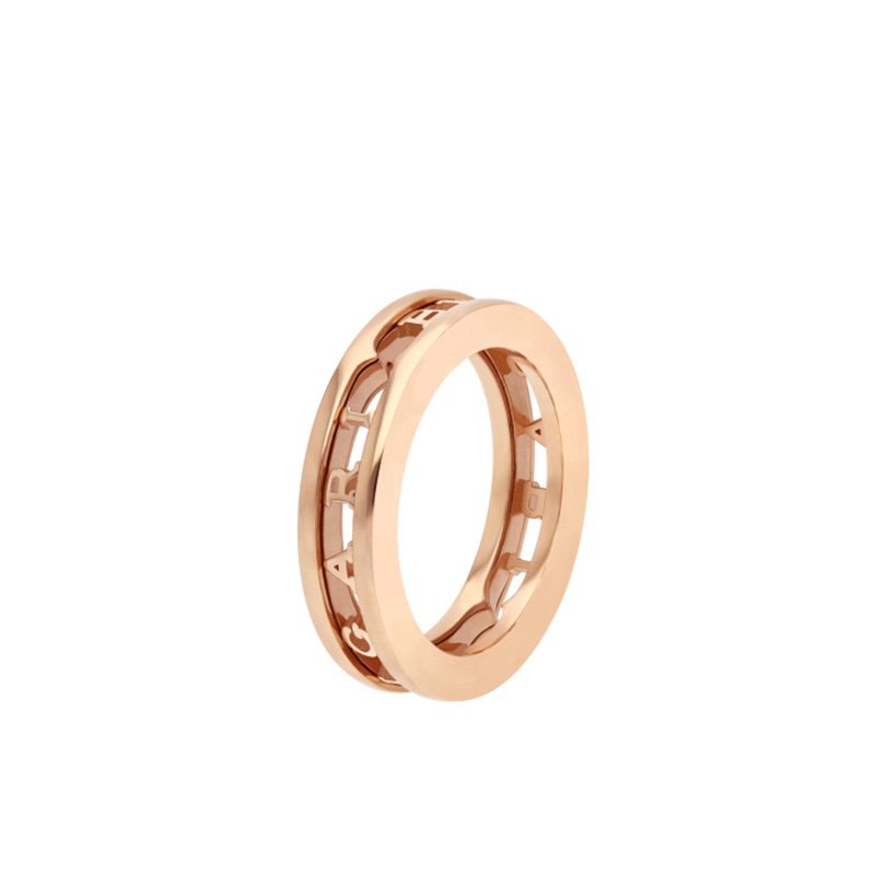 BVLGARI B. Zero1 Series Rings With Rose Gold Hollow Rings