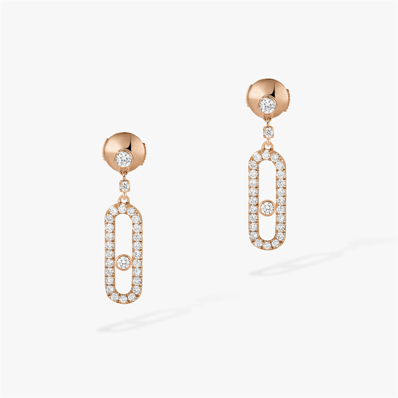 Messika Move Uno Earrings With Rose Gold