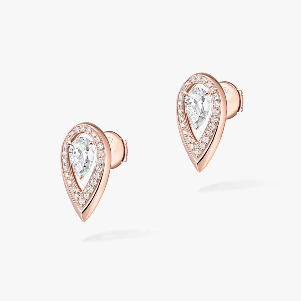 Messika Fiery Waterdrop Earrings With Rose Gold