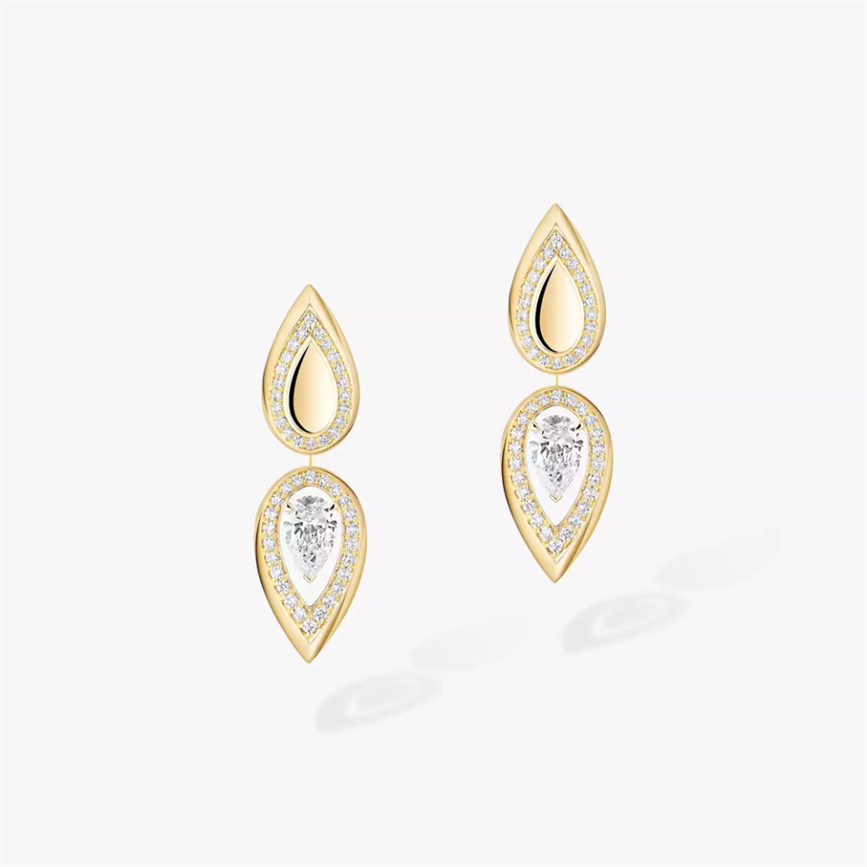 Messika Fiery Series Earrings Waterdrop Shaped Diamond With Gold