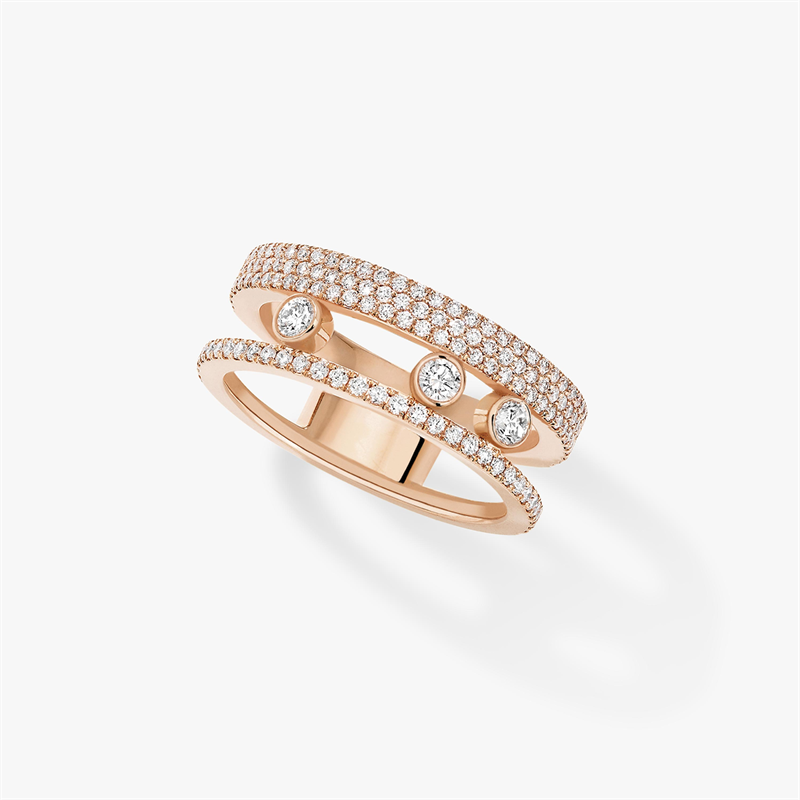 MESSIKA Move Romane Full Diamond Rings With Rose Gold