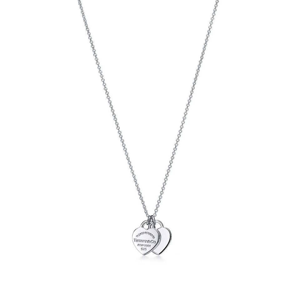 Return to Tiffany ™  Series Double Heart Tag necklace made of pure silver