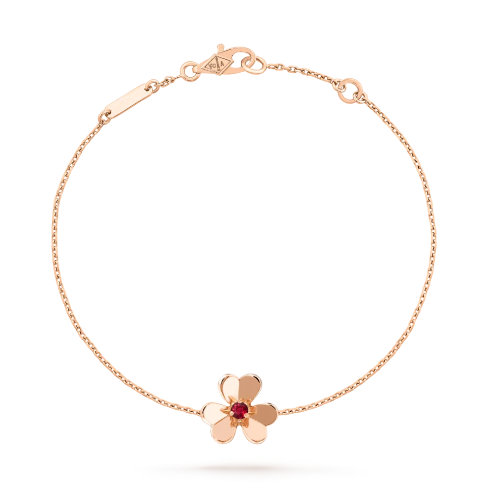 Van Cleef&Arpels Frivole bracelet in rose gold and ruby