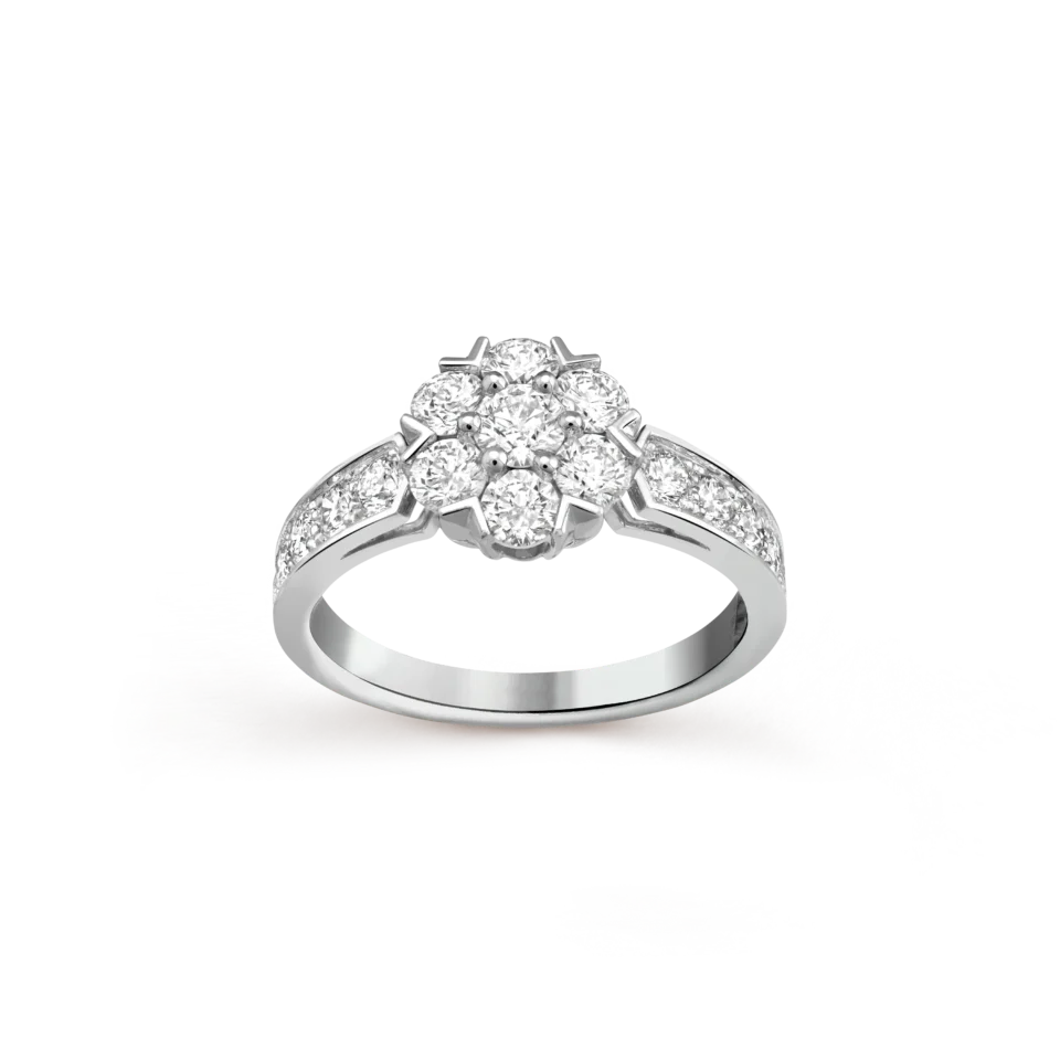 Van Cleef&Arpels Fleurette Ring Solid Silver S925 with Diamond