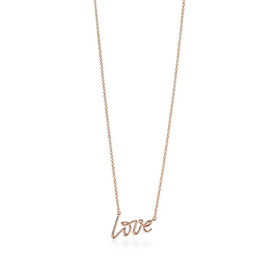 Tiffany Paloma's Graffiti Love Necklace Rose Gold