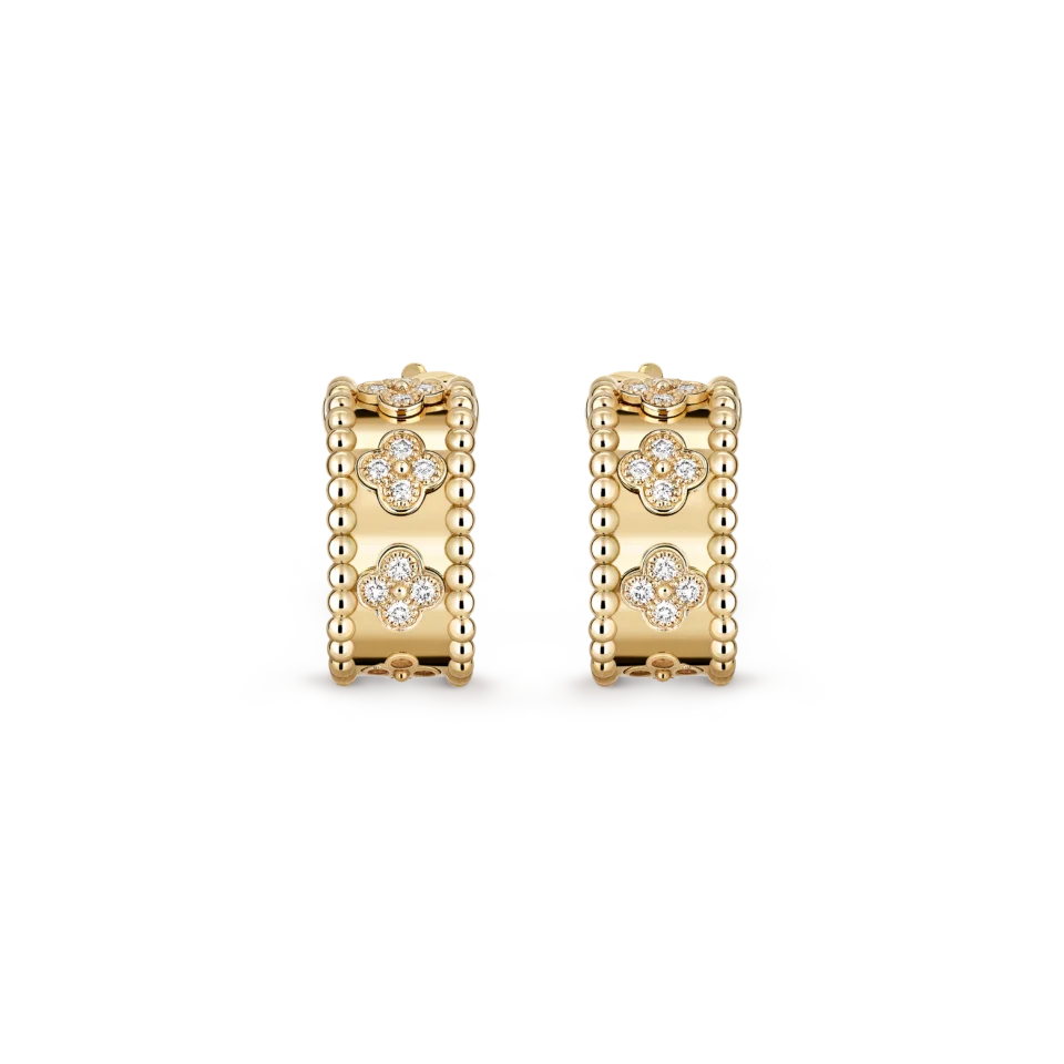 Van Cleef&Arpels Perl é e Clovers Ring Earrings Gold