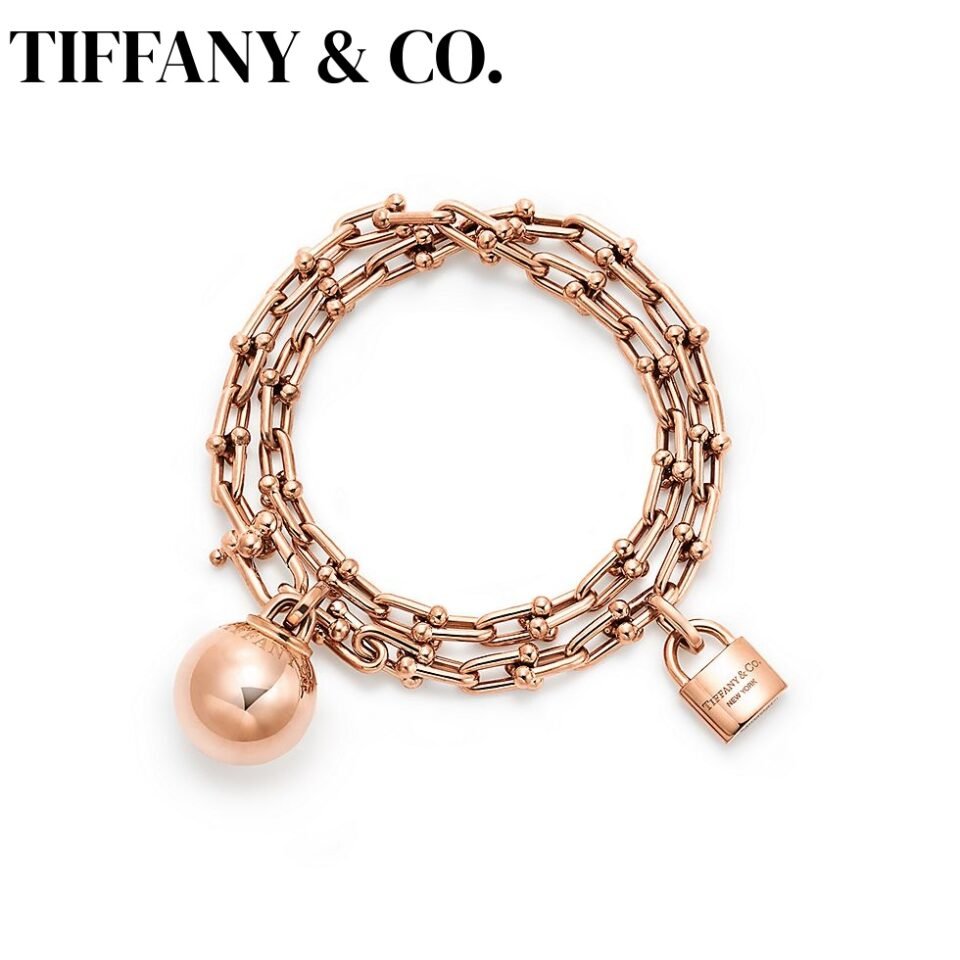 Tiffany HardWear Series Wrapped Small Chain Bracelet Rose Gold