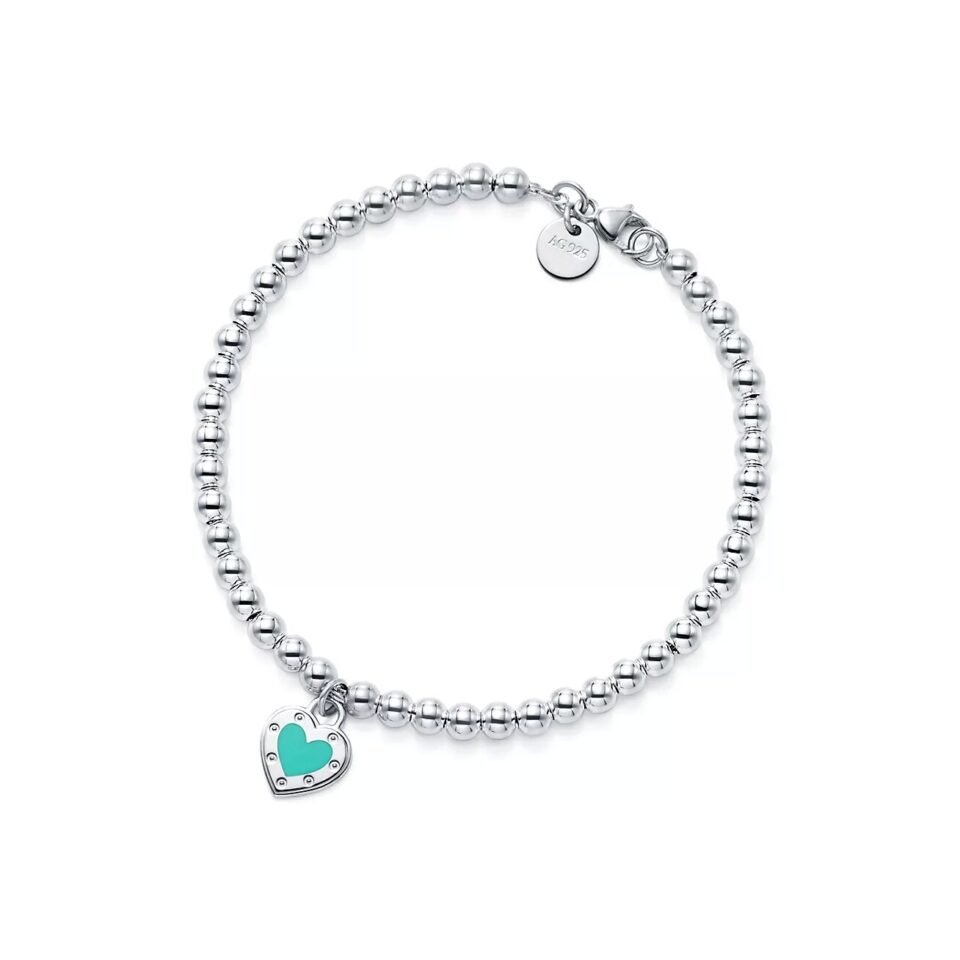 Tiffany Return to Tiffany Tiffany Blue Heart Tag Bead Bracelet
