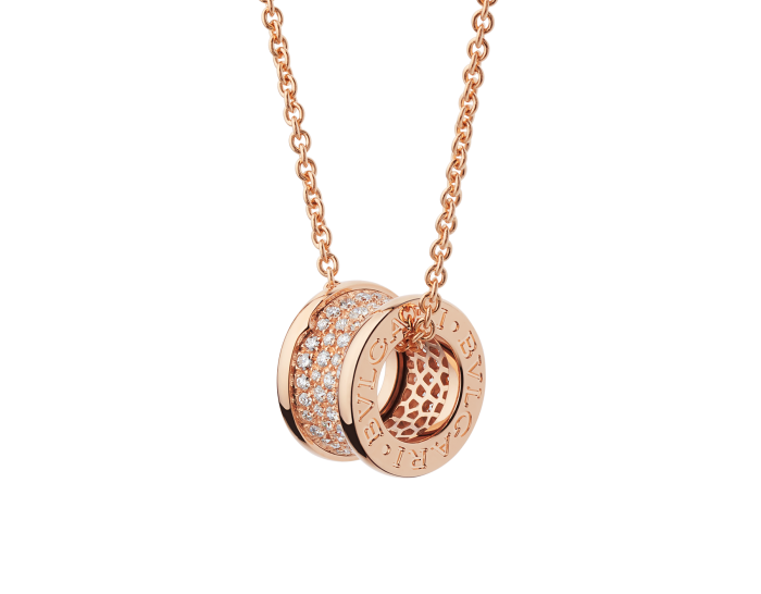 BVLGARI B. Zero1 Series Necklaces Rose Gold With Diamond