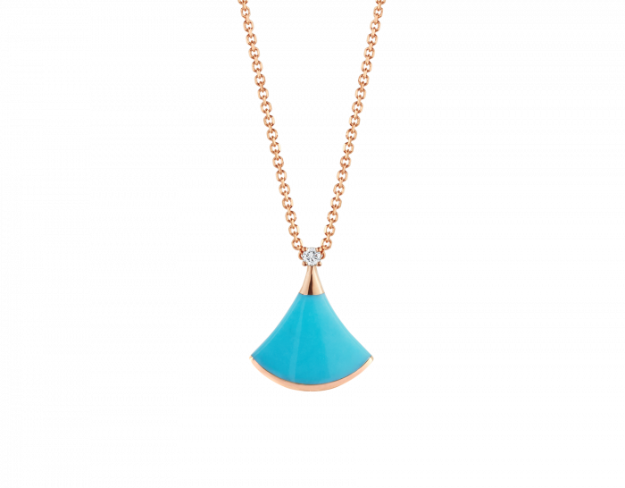 BVLGARI Divas' Dream Necklaces Turquoise Fan-shaped Pendant Necklace