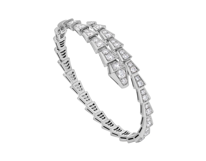 BVLGARI Serpenti Viper Bangles Full Diamond Luxury Bracelets S925 Sterling Silver