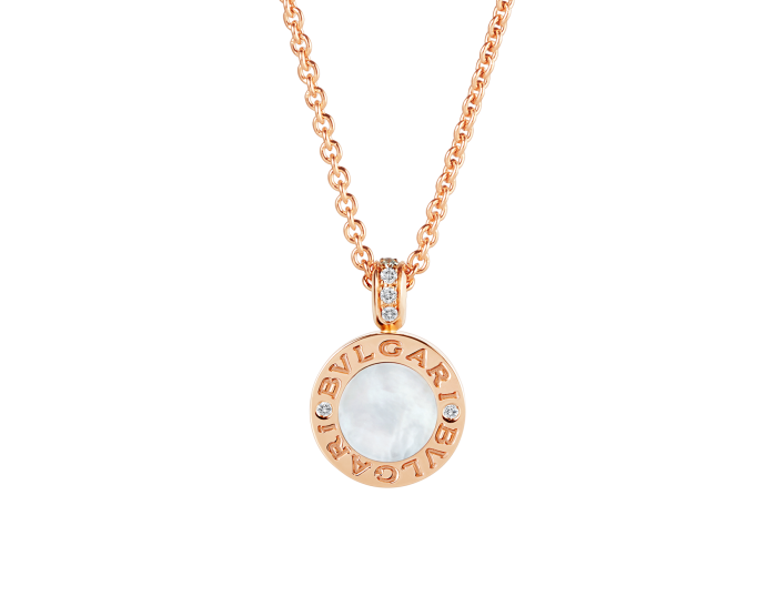 BVLGARI Necklaces Diamond With Rose Gold White