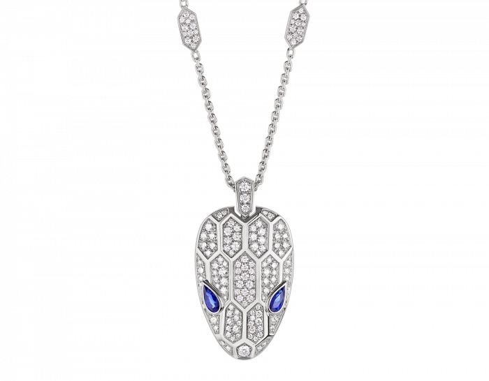 BVLGARI Serpenti Seduttori Series Necklaces Silver‑Tone Snake Head Pendant Necklace
