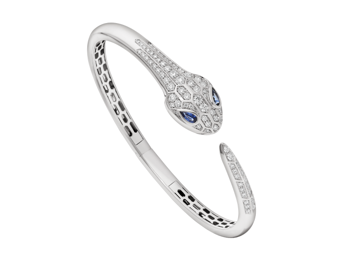 BVLGARI Serpenti Seduttori snake shadow bangles with silver