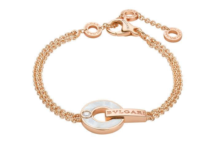 BVLGARI bracelets white round shell rose gold