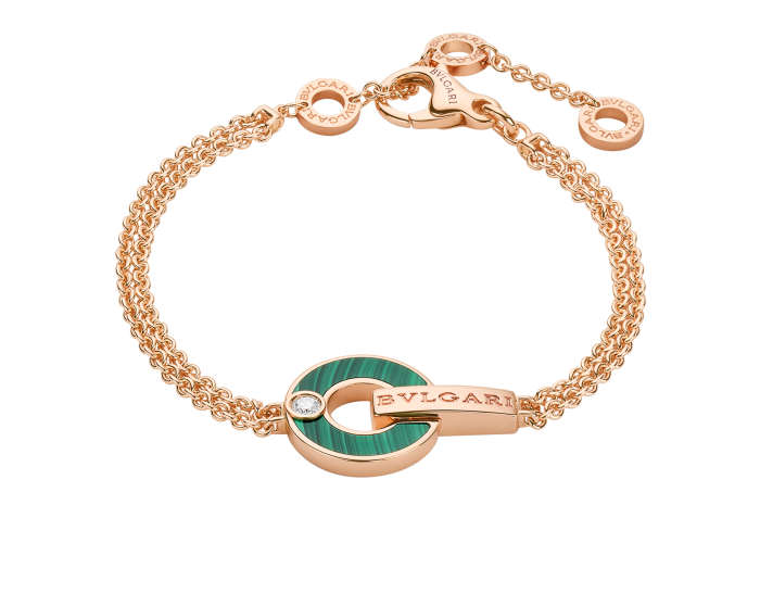 BVLGARI bracelets Green round shell rose gold