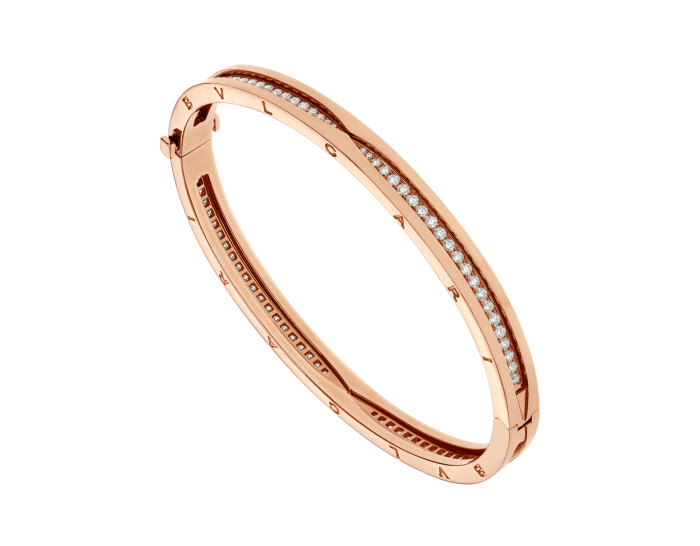 BVLGARI B.zero1 Series Bangles Rose Gold With Diamond