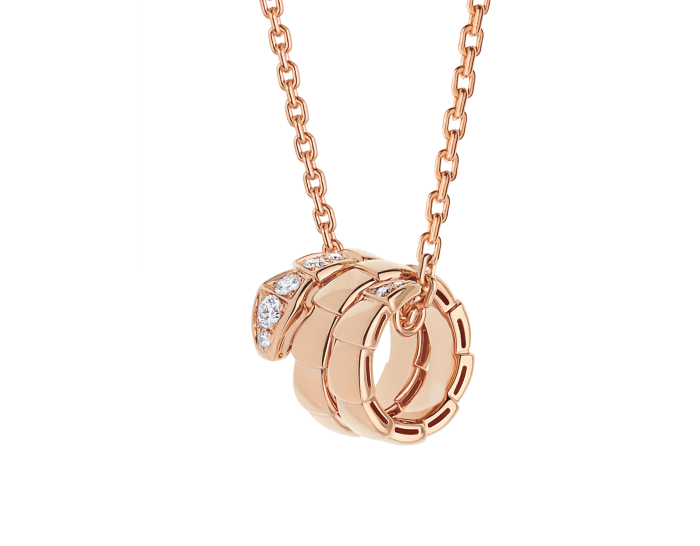 BVLGARI Serpenti Viper Series Snake pendant With Rose Gold