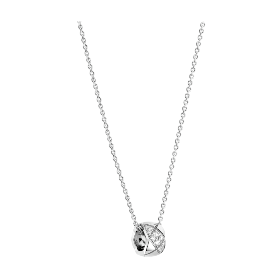 Chanel COCO CRUSH necklace with diamond patterned diamond pattern and pure silver S925