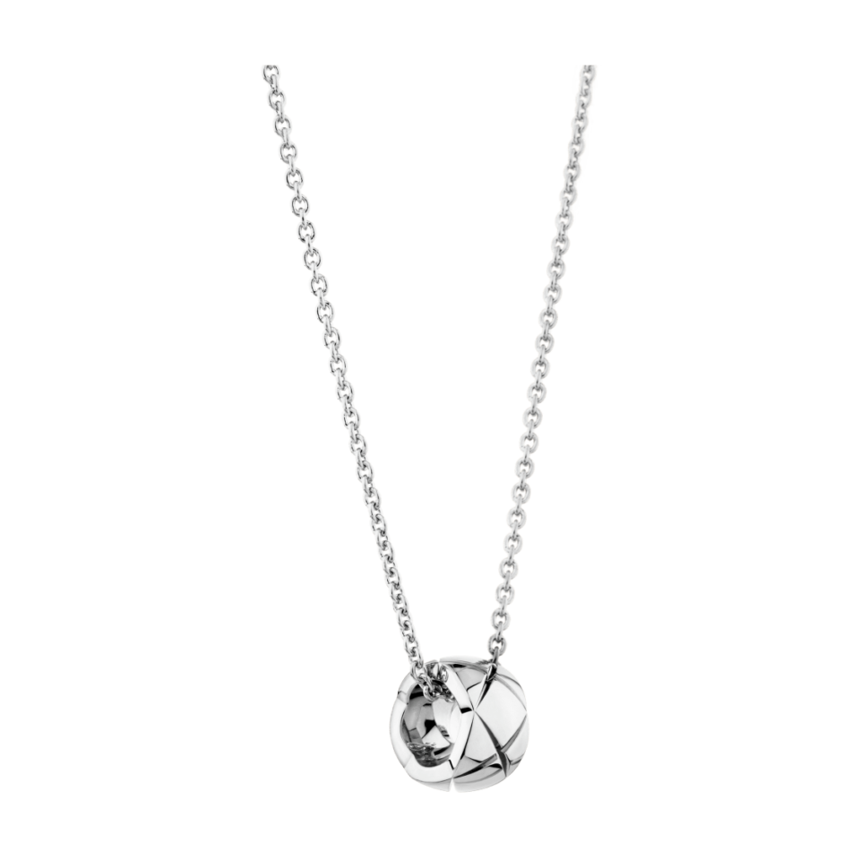 Chanel Coco Crush necklace with diamond grid pattern and pure silver S925