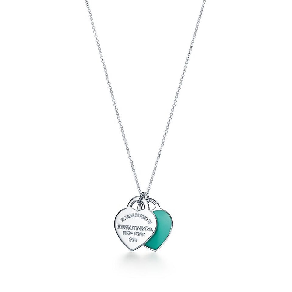 Return to Tiffany ™  Series Blue ®  Tiffany Blue Double Heart Tag Necklace